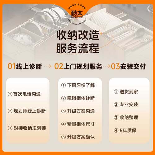 酷太调料拉篮厨房橱柜四代调料篮抽屉式内置收纳篮调味品拉篮改造 - 图3