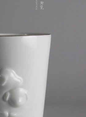 浮雕陶瓷沐土陶瓷便携简约马克杯