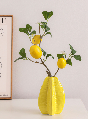 创意防真杨桃水培花瓶陶瓷花瓶