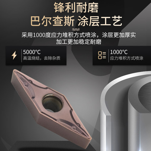 数控刀片不锈钢用VC/VBMT110304机夹单面车刀刀粒菱形内孔刀头 - 图1