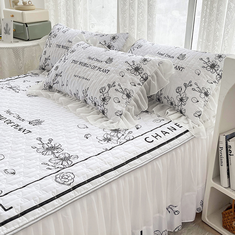 新款夹棉床裙单件花边公主床罩网红小清新床围裙加厚防滑四季通用,淘宝优惠券,粉丝福利购,淘宝优惠卷