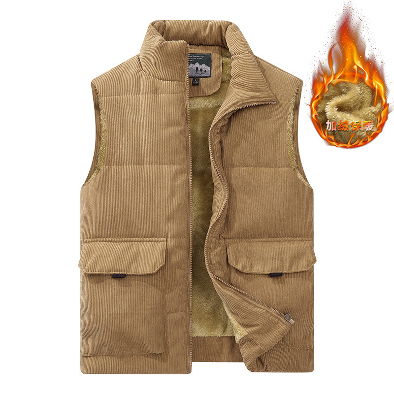 大码7XL灯芯绒马甲男秋冬季加绒加厚保暖坎肩背心工装马夹外套,淘宝优惠券,粉丝福利购,淘宝优惠卷