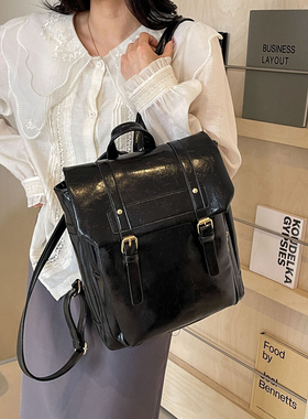 高级感双肩包女背包2024新款时尚设计感小众书包通勤背包旅行包包