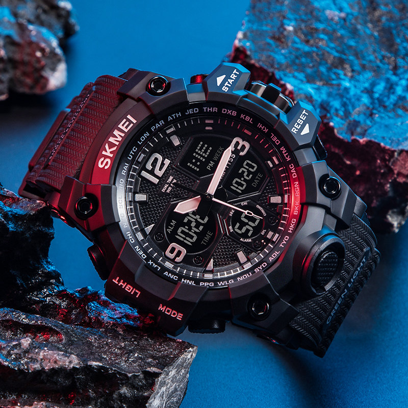 时刻美男学生运动潮流防水电子手表 skmei博之轮国产腕表