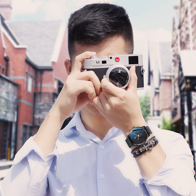 时刻美男士机械超薄简约防水石英表 skmei博之轮国产腕表