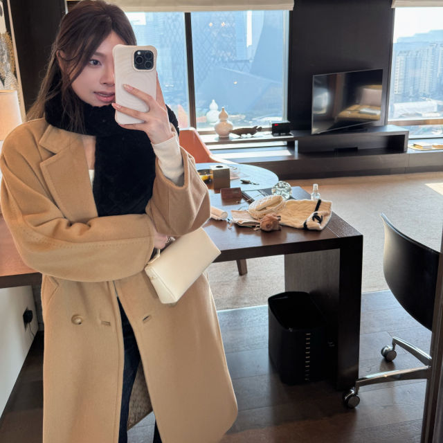 MLPSTUDIO 必buy温暖牌拱针大衣 10%羊绒90%羊毛经典毛呢外套