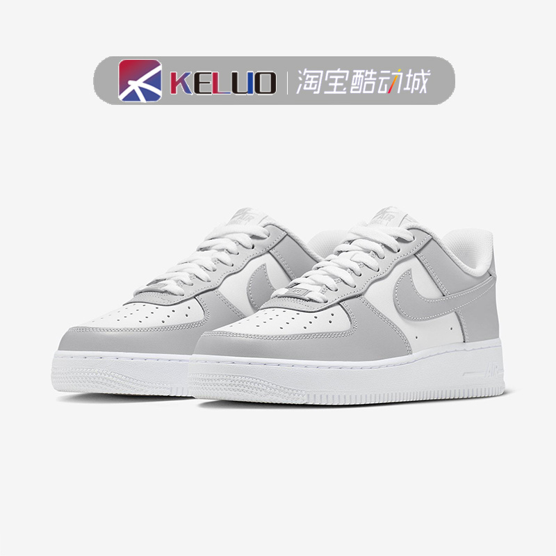 Nike Air Force 1 AF1 Low 男女同款 灰白耐磨低帮板鞋FD9763-101 - 图0