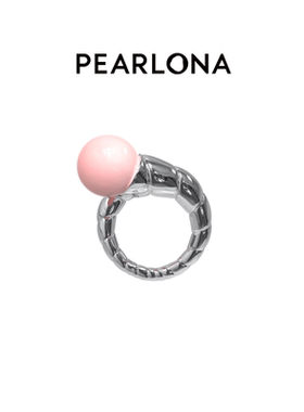 海螺复兴黑玛瑙圆珠银色尖海螺戒指办公室海妖风开口戒新品