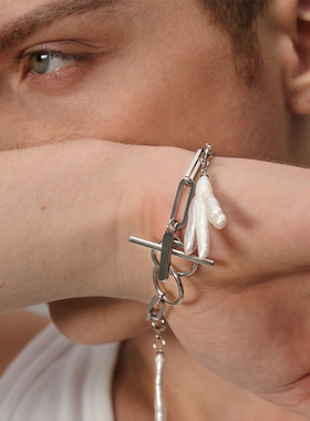 pearlona钱币挂坠手链巴洛克珍珠