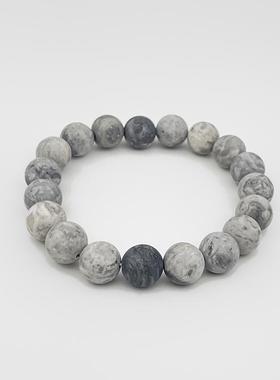 WHYBLUE灰色磨砂地图石手串