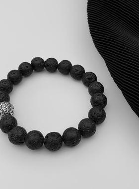 WHYBLUE鱼鳞逆鳞手串火山石男