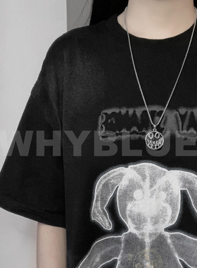 WHYBLUE项链表情钢百搭嘻哈土酷