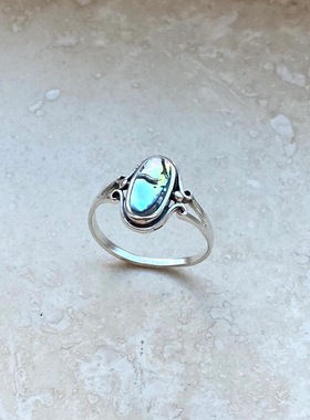 文艺复古天然鲍姆贝开口戒指