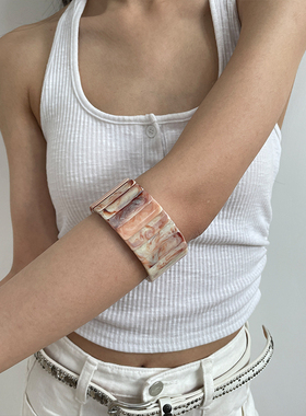 复古高级感亚克力素圈手镯