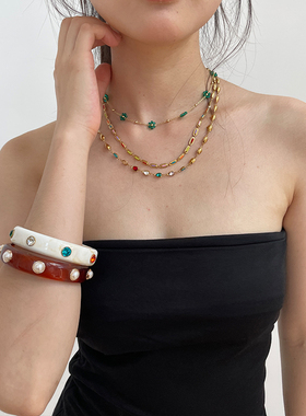 波西米亚风贝壳宽边手镯