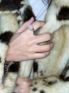 复古美拉德天然石玉石戒指