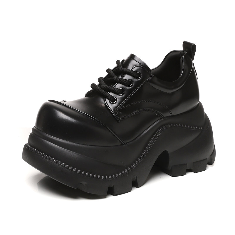 ZFCQ香港厚底内增高加绒丑萌小皮鞋女款2025秋冬保暖超高跟乐福鞋,淘宝优惠券,粉丝福利购,淘宝优惠卷