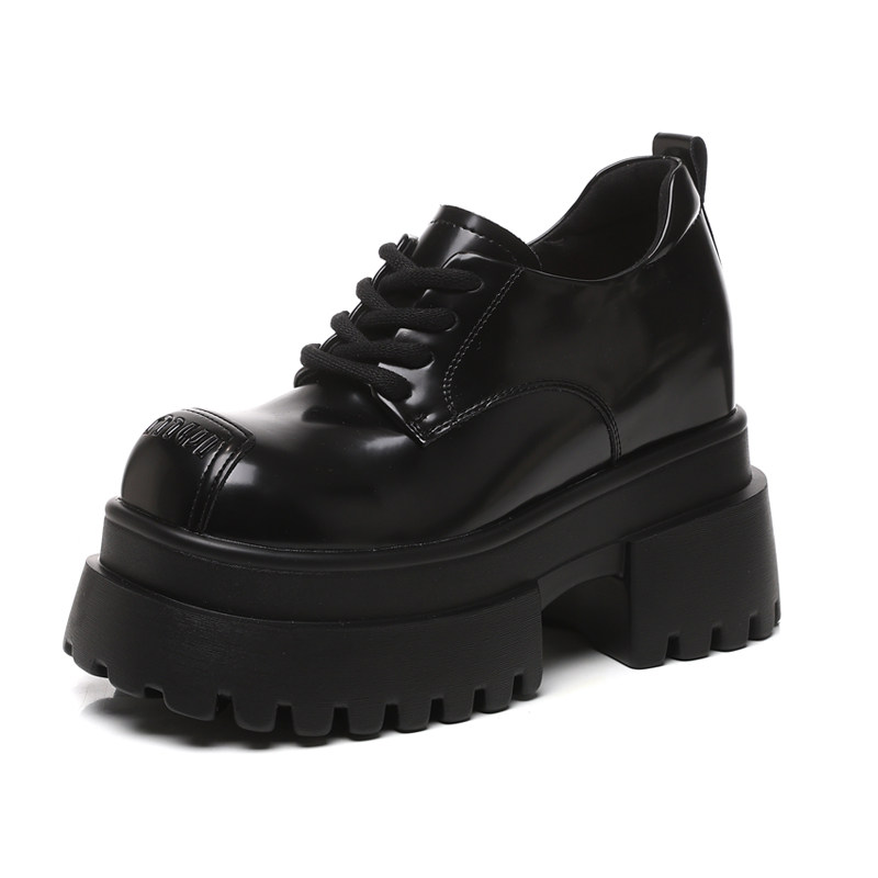 ZFCQ厚底内增高小皮鞋女款真皮2025秋小个子高跟方头白色休闲单鞋,淘宝优惠券,粉丝福利购,淘宝优惠卷