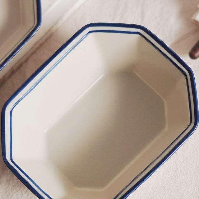 Ceramic underglaze color soup bowl, star anise yogurt, breakfast oatmeal, fruit salad, vegetable fat-reducing meal, deep basin and saucer