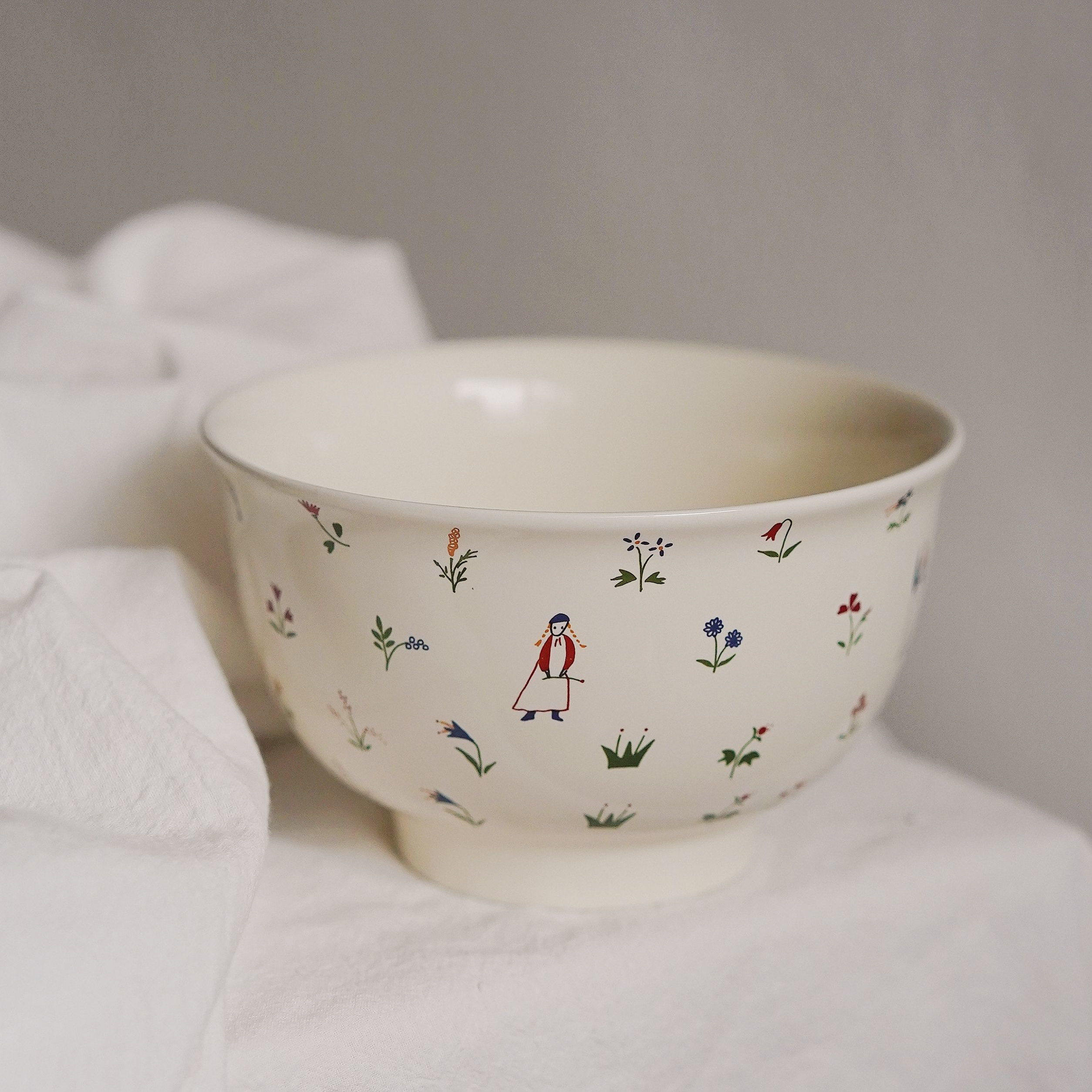 创意手捏手绘高颜值手作复古饭碗沙拉碗陶瓷碗大号汤碗日式拉面碗