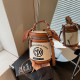 Retro letter print women's bucket bag crossbody handbag