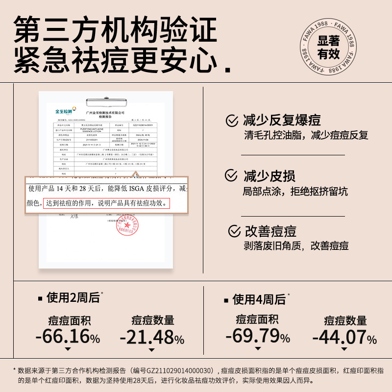 樊文花3号祛痘精华液水杨酸清爽温和快祛痘熬夜油痘肌旗舰店正品 - 图0