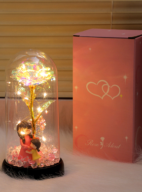 永生玫瑰花小夜灯母亲节送妈妈