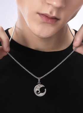 genanx闪电潮牌情侣男音符项链