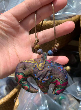 手工布艺礼品桑蚕丝小飞象项链