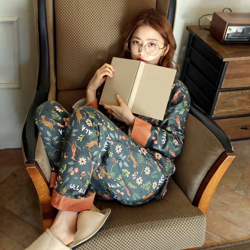 月子服孕妇纯棉哺乳期宽松夏睡衣 sakurawolf家居服套装