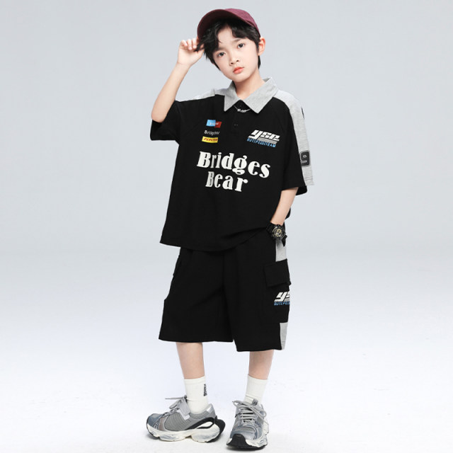 Boys Summer POLO Shirt Suit Summer Sleeve Short Sleeve Cool and Handsome
