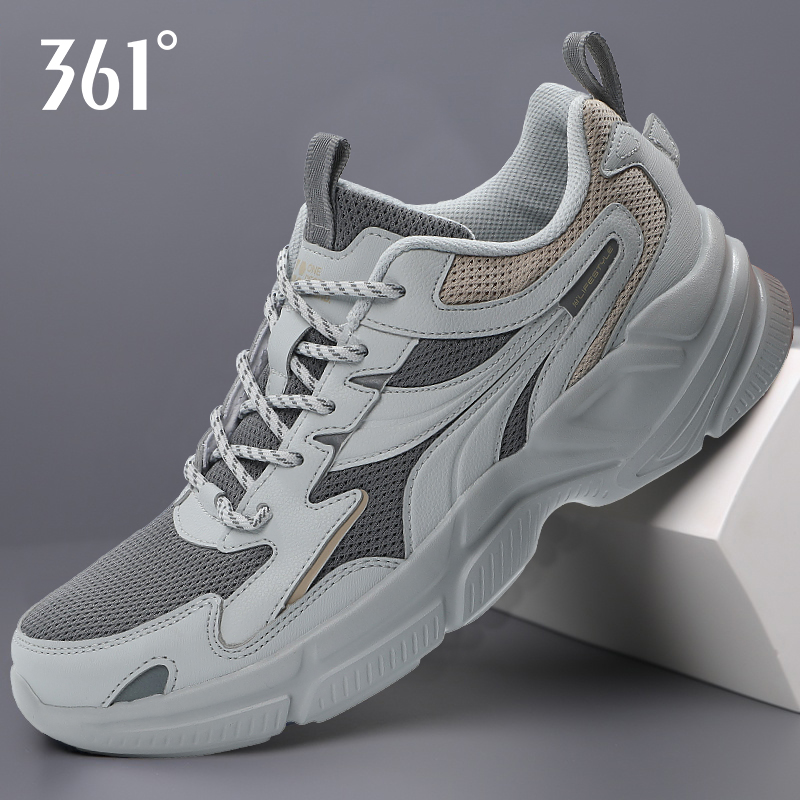 361男鞋运动鞋2024夏季新款厚底防滑软底透气跑步鞋男士老爹鞋子 - 图0