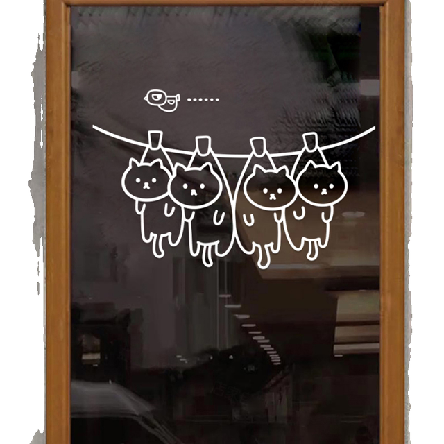 Glass sliding door wall stickers anti-collision decorative stickers