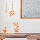 Small fresh plant flower pot glass sticker clothing milk tea shop restaurant window white wall decoration window sticker