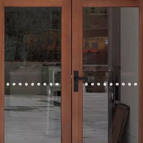 咖啡豆简约玻璃门防撞腰线贴纸 咖啡店办公室休息区玻璃橱窗贴纸 - 图0