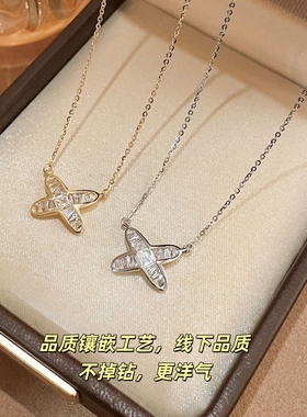 洗澡可以戴，不掉色洋气纯银项链