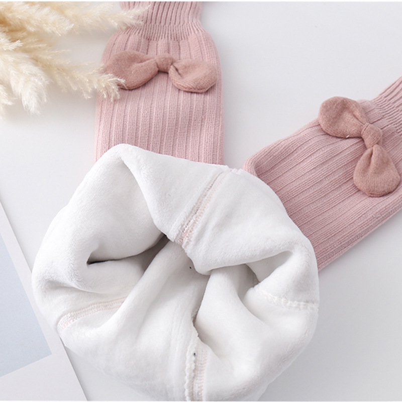 婴儿连裤袜冬款加厚大PP宝宝打底裤袜加绒纯棉保暖连脚女童连体袜 - 图2