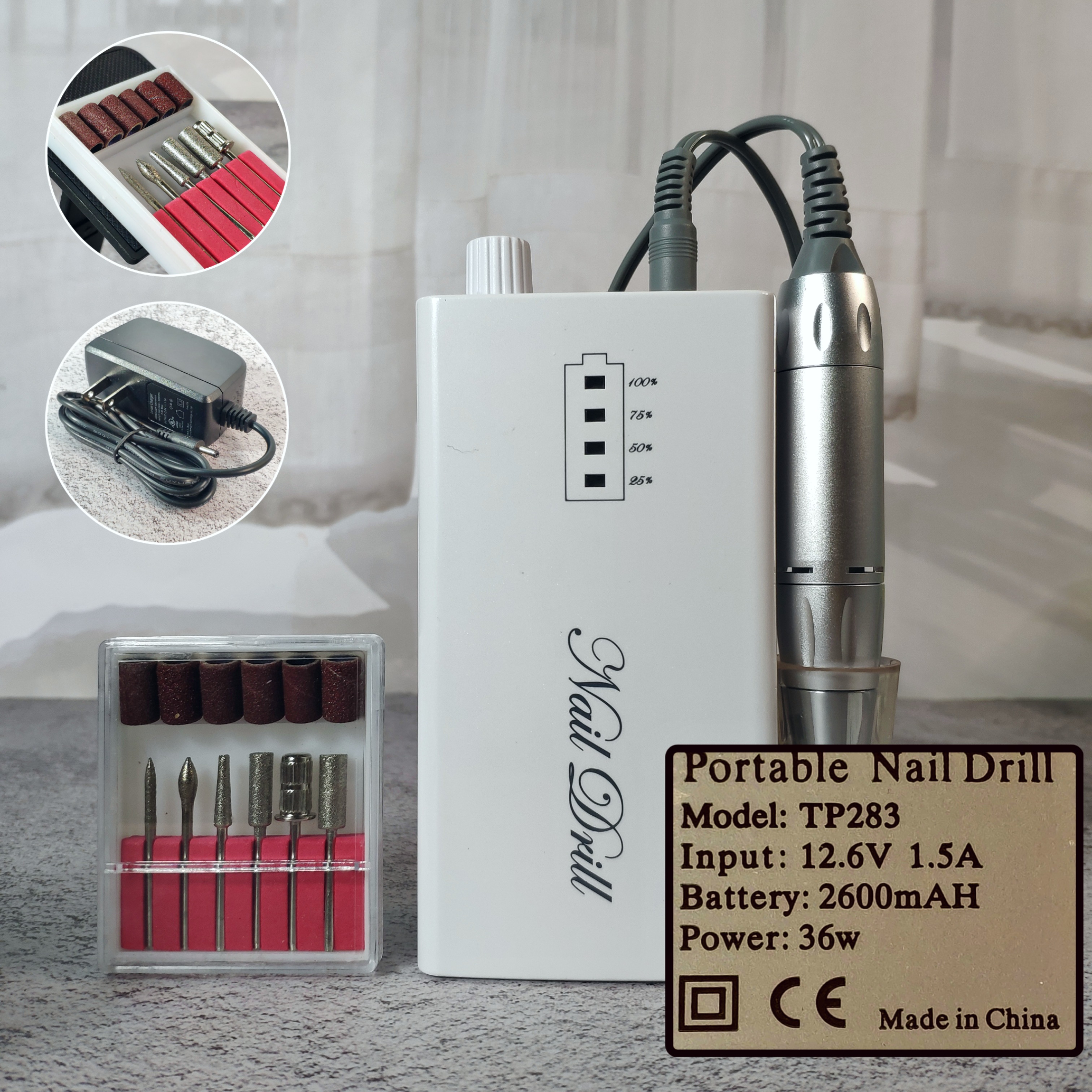 NAIL DRILL TOOL美甲打磨卸甲工具笔 可充电修甲磨甲机专业磨甲器 - 图1