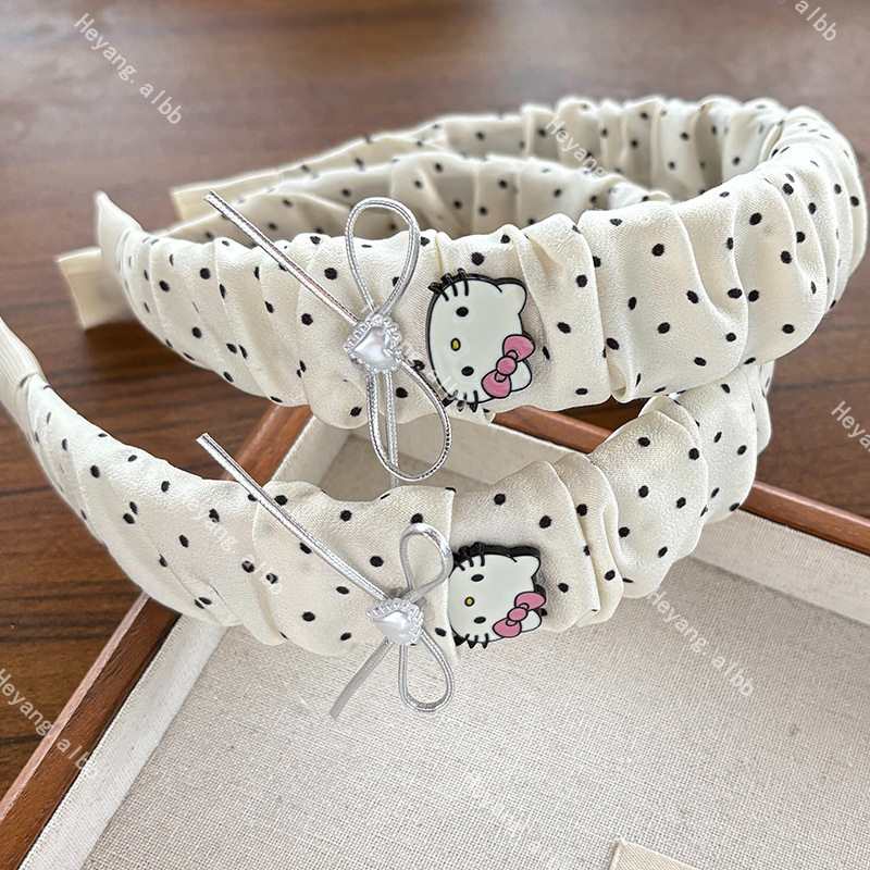 春季新款韩版波点kt猫咪发箍甜美时尚少女网红洗脸发卡头箍发饰,淘宝优惠券,粉丝福利购,淘宝优惠卷