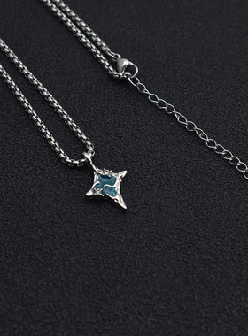 简约滴油带钻小吊坠项链女百搭