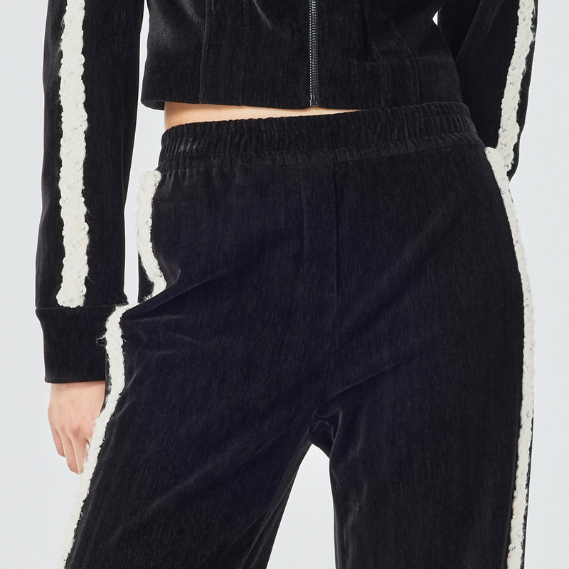 H·GENTEEL荷高 春季新品风格款黑白拼接质感直筒长裤,淘宝优惠券,粉丝福利购,淘宝优惠卷