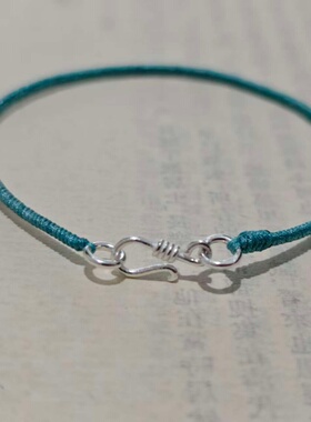 超细2mm纯手工精编藏式九乘金刚结本命年红绳手绳 S925纯银扣