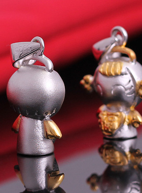 沁缘情侣项链吊坠礼物银饰品