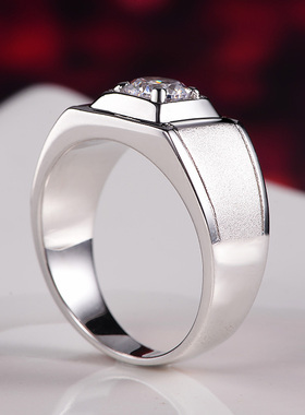 银戒指男士霸气磨砂仿真生日礼物