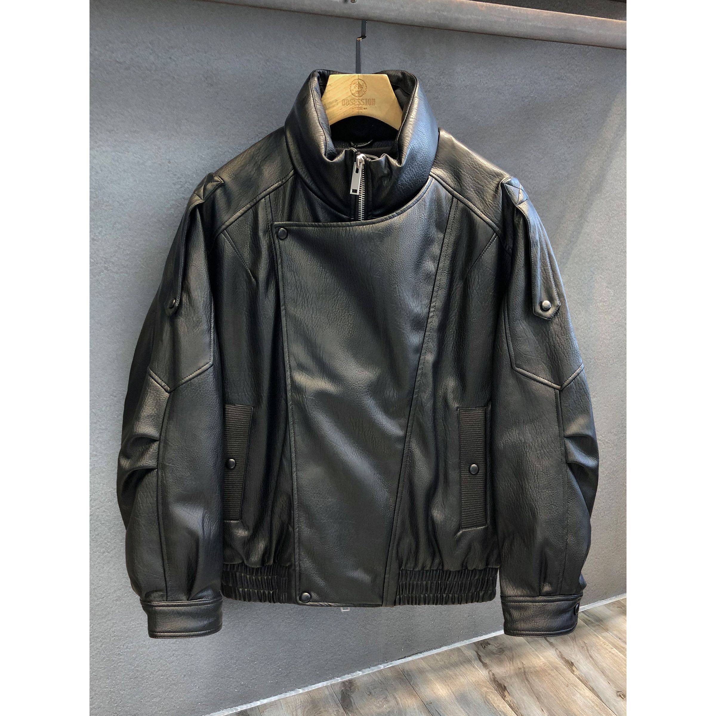 Carol设计师限定90鸭绒加厚机车皮衣羽绒服男士冬季新款保暖外套,淘宝优惠券,粉丝福利购,淘宝优惠卷