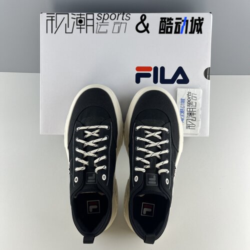 FILA斐乐岩石鞋 黑白男舒适百搭轻便防滑休闲帆布鞋F12M421301FBK - 图2