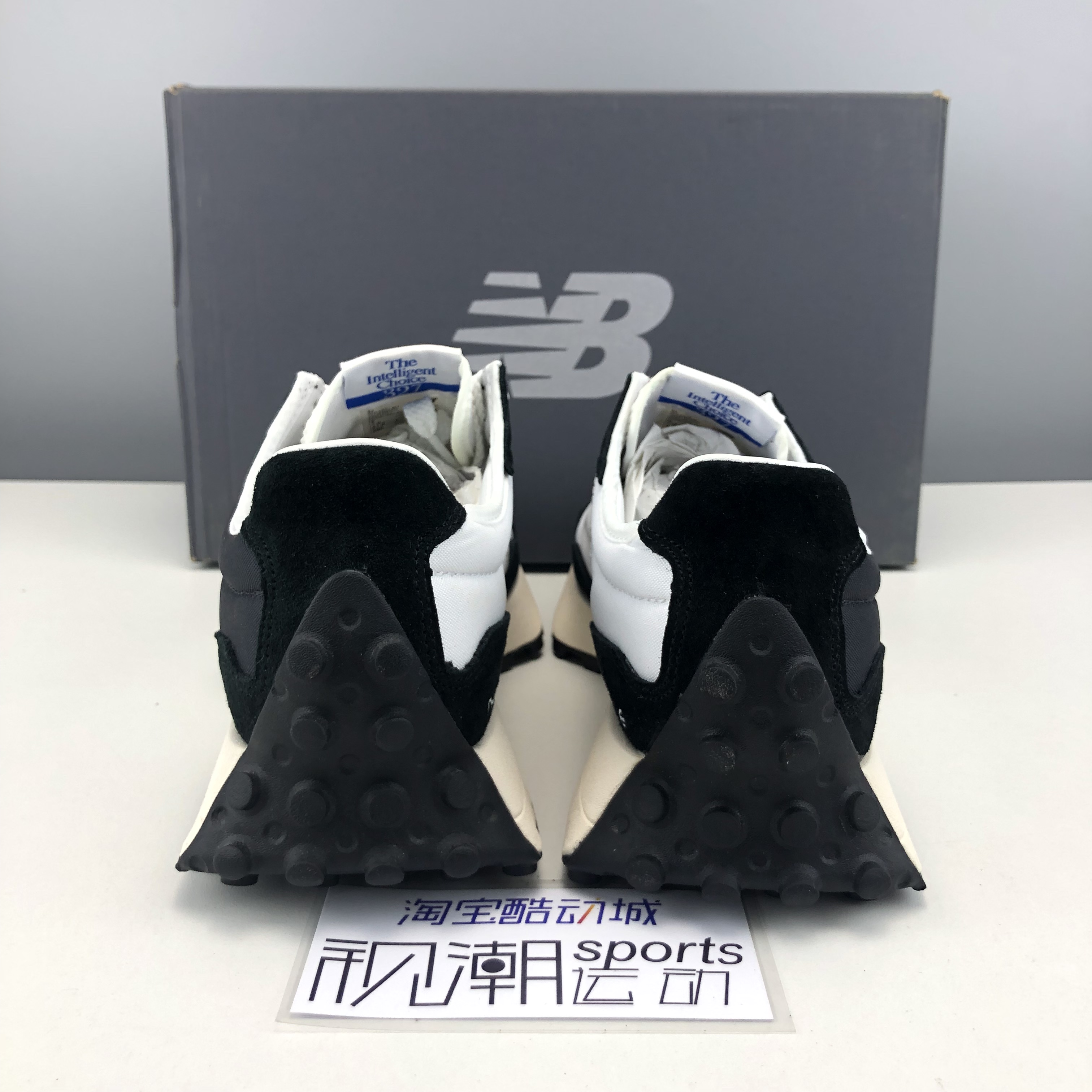 NewBalance NB327系列黑白复古男女增高低帮休闲跑步鞋 MS327LB1