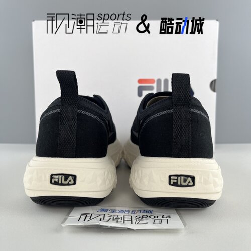 FILA斐乐岩石鞋 黑白男舒适百搭轻便防滑休闲帆布鞋F12M421301FBK - 图1