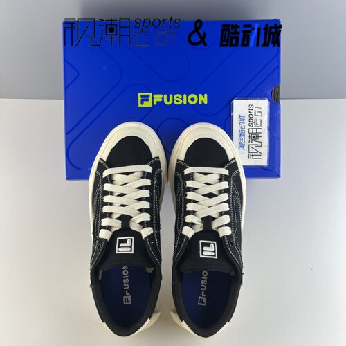 FILA斐乐POP一代 黑白男女防滑轻便休闲帆布板鞋T12M125107FBK - 图2