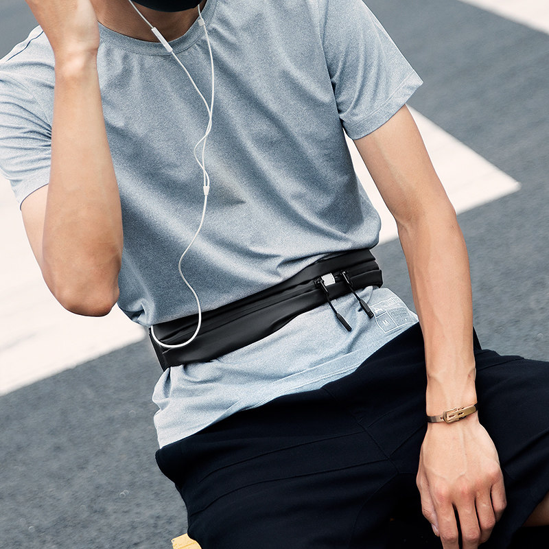 跑步超薄隐形手机多功能腰包小包包 马可莱登男士包袋